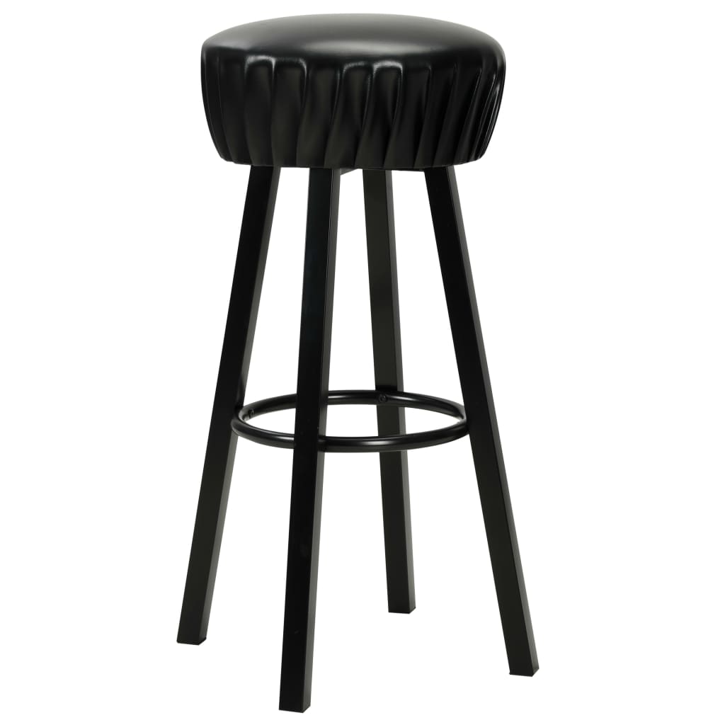 Bancos de bar 2 pcs couro artificial preto