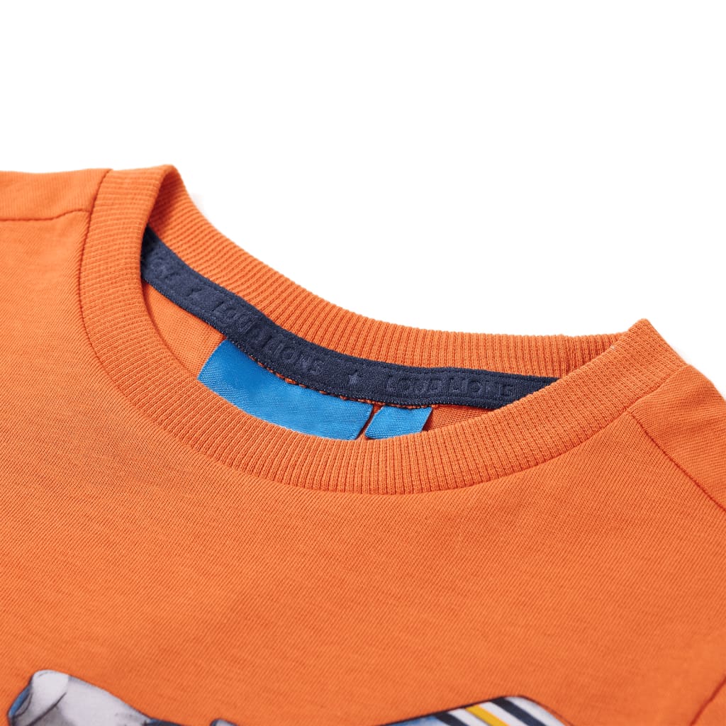 T-shirt de manga comprida para criança laranja-escuro 92