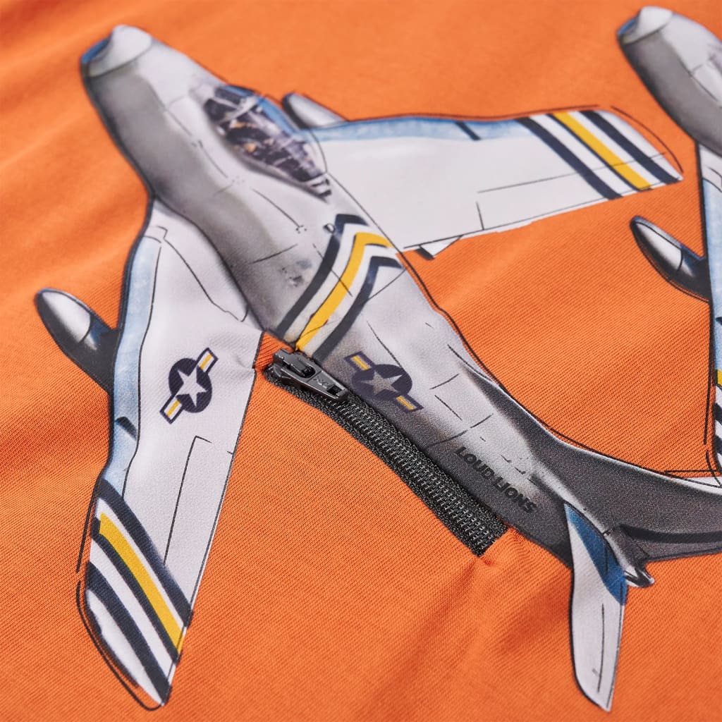 T-shirt de manga comprida para criança laranja-escuro 92