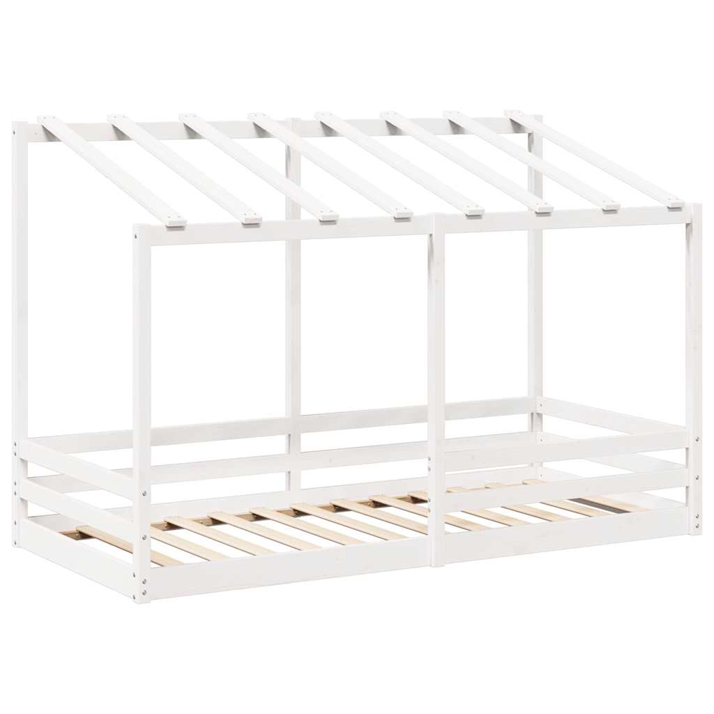 Cama infantil com telhado 100x200 cm pinho maciço branco