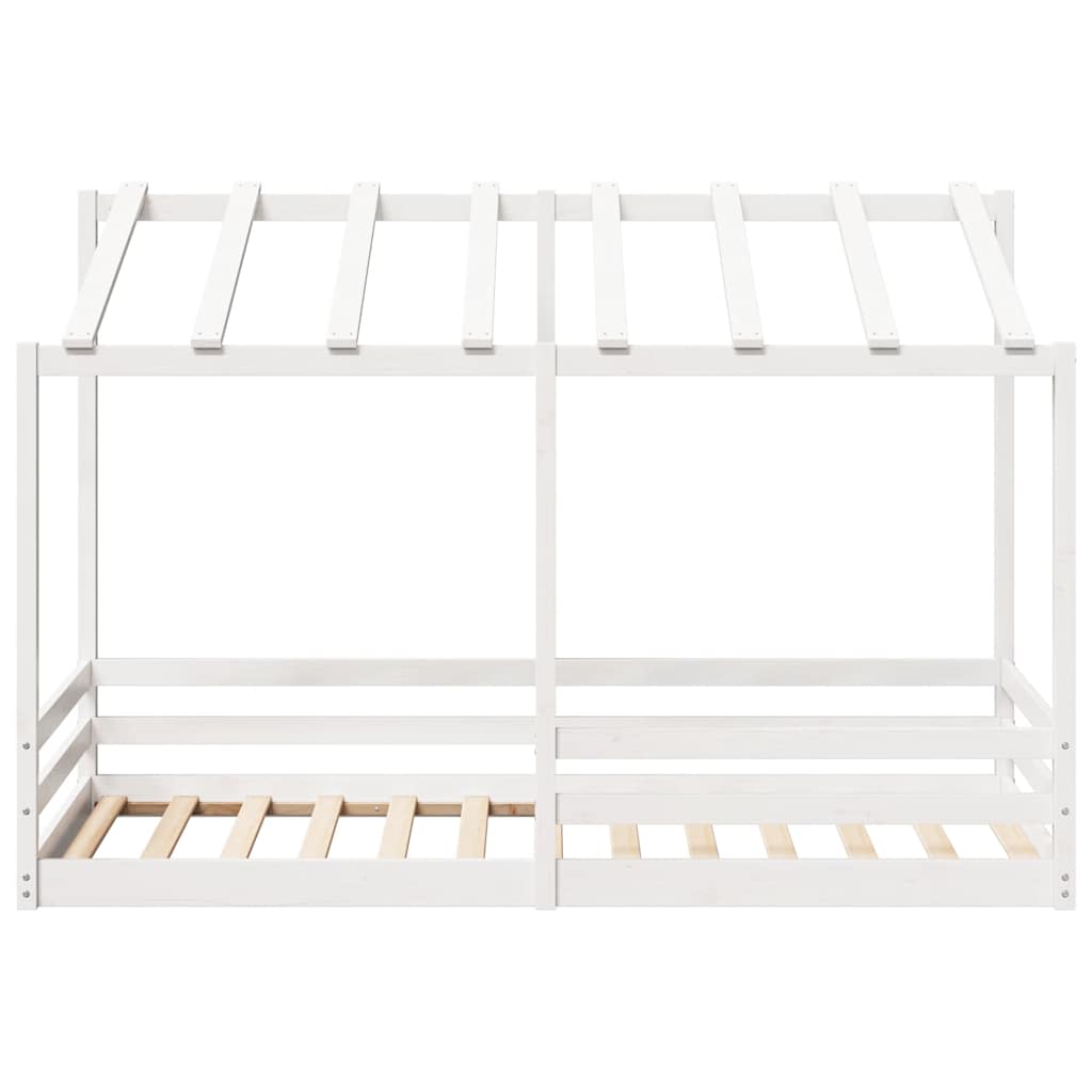 Cama infantil com telhado 100x200 cm pinho maciço branco