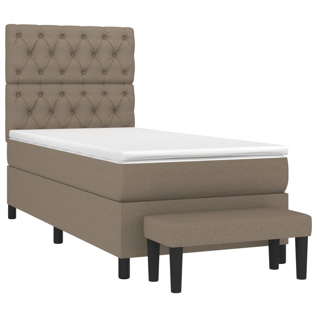 Cama com molas/colchão 80x200 cm tecido castanho-acinzentado