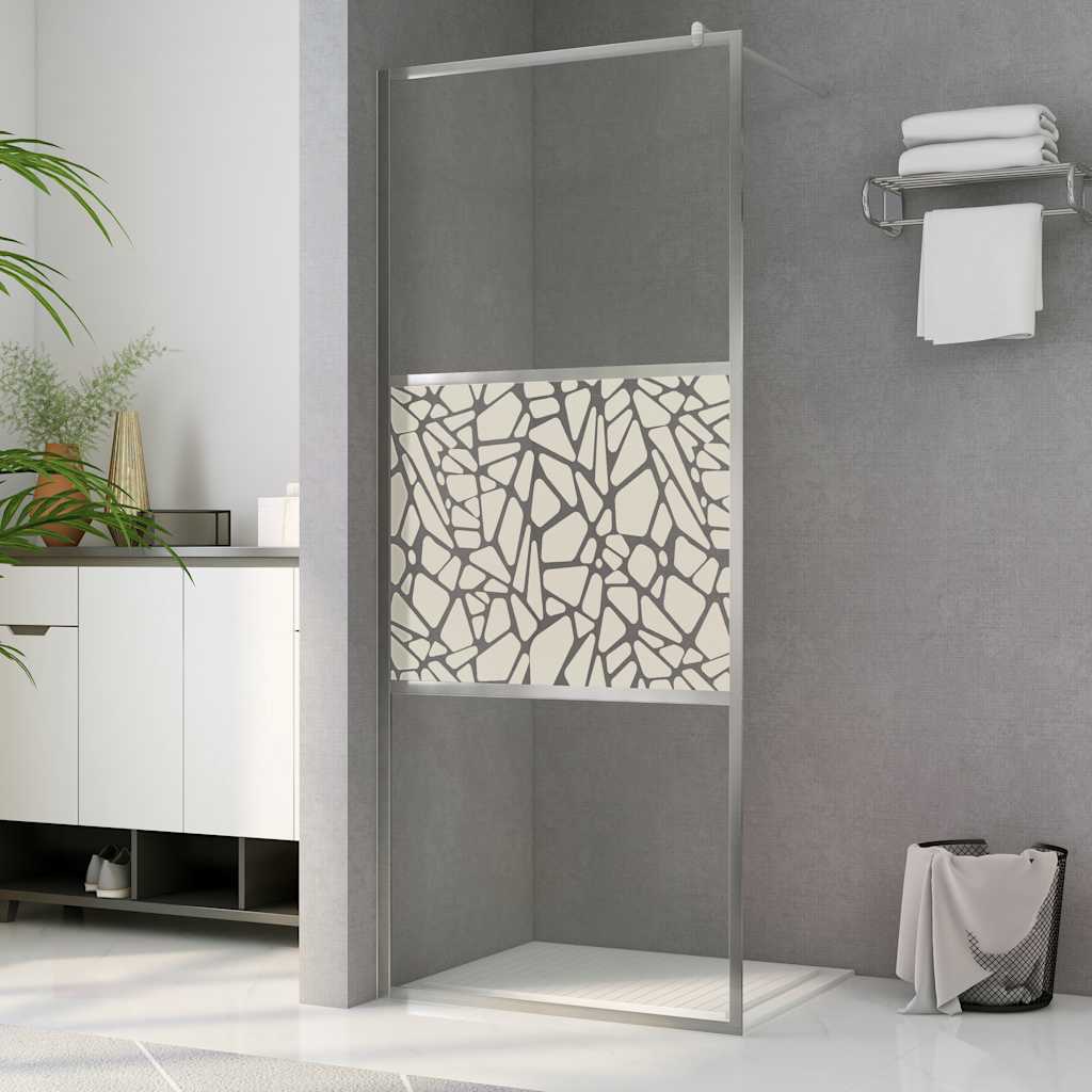 Divisória de chuveiro 100x195 cm vidro esg design pedras