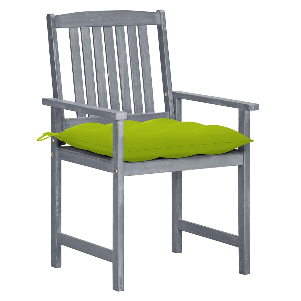 Cadeiras de jardim com almofadões 4 pcs acácia maciça cinza