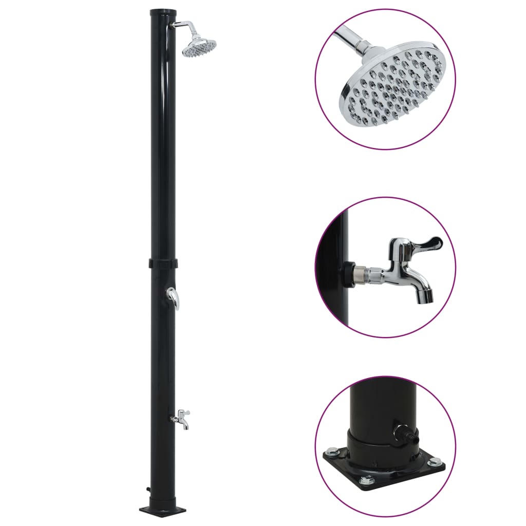 Chuveiro solar 220 cm 20 l preto