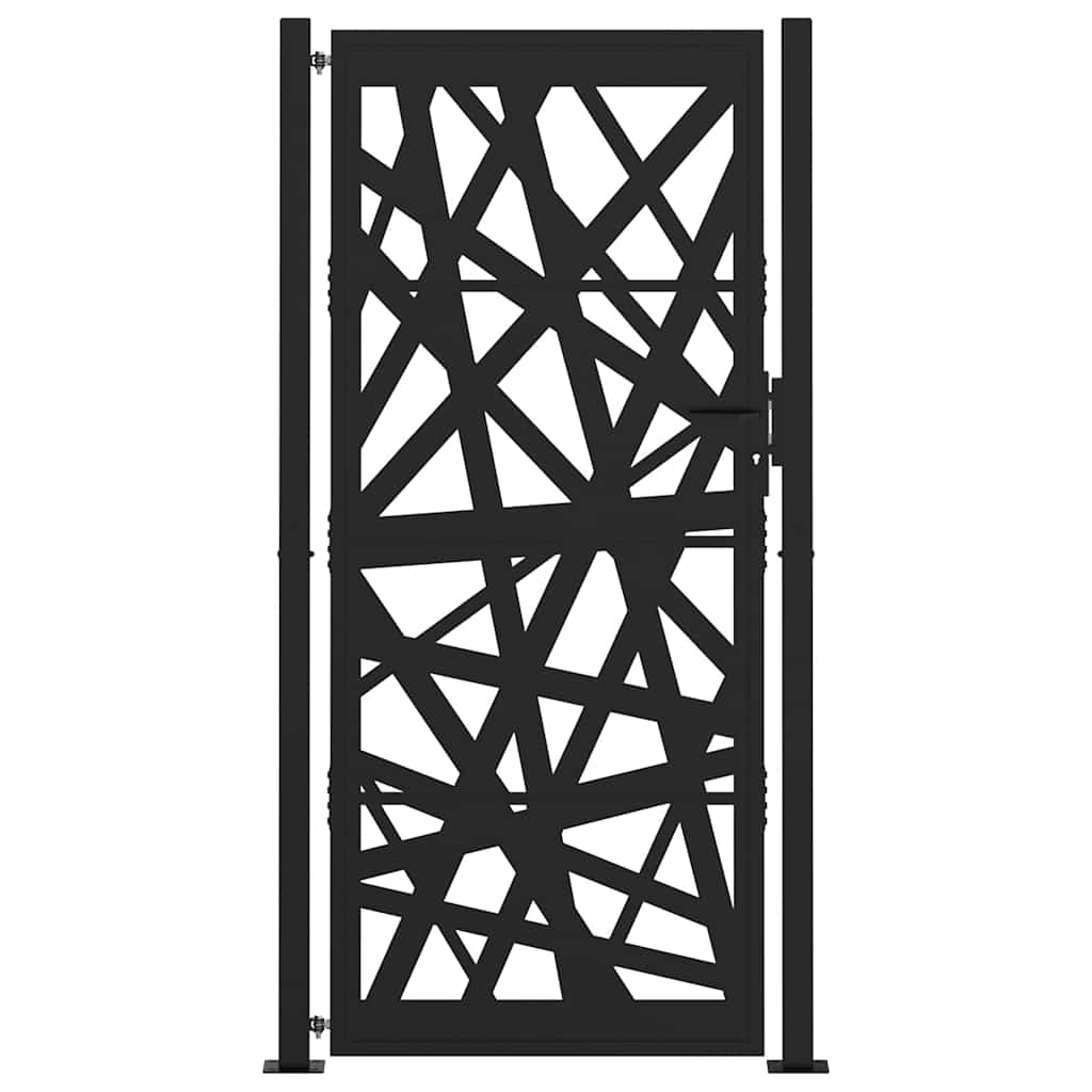 Portão de jardim preto 100x200 cm aço design leve