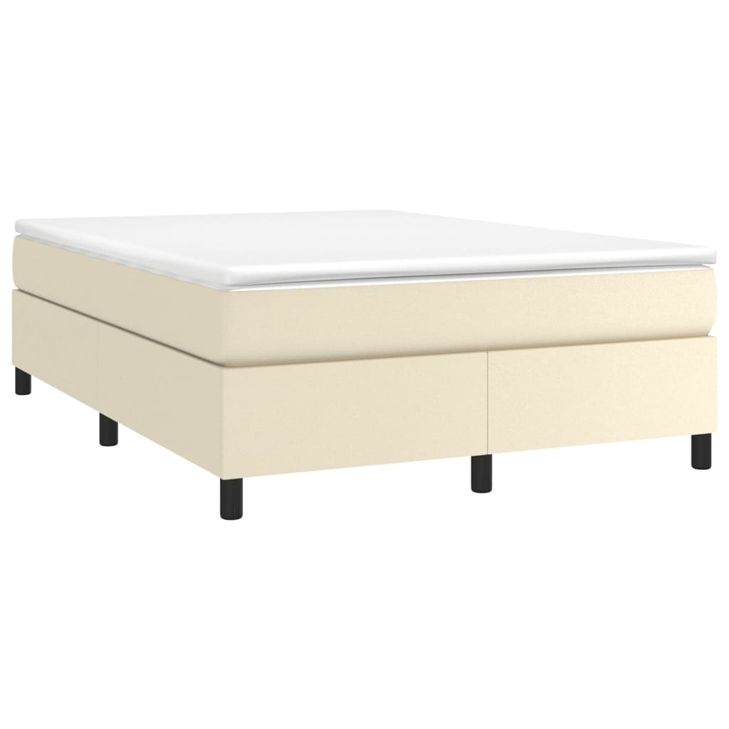 Cama com molas/colchão 180x200 cm couro artificial cor creme