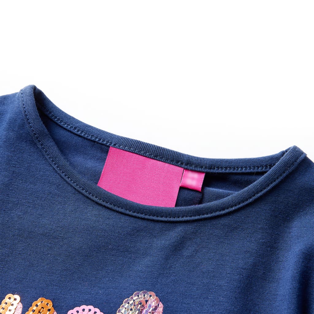 T-shirt de manga comprida para criança azul-marinho 104
