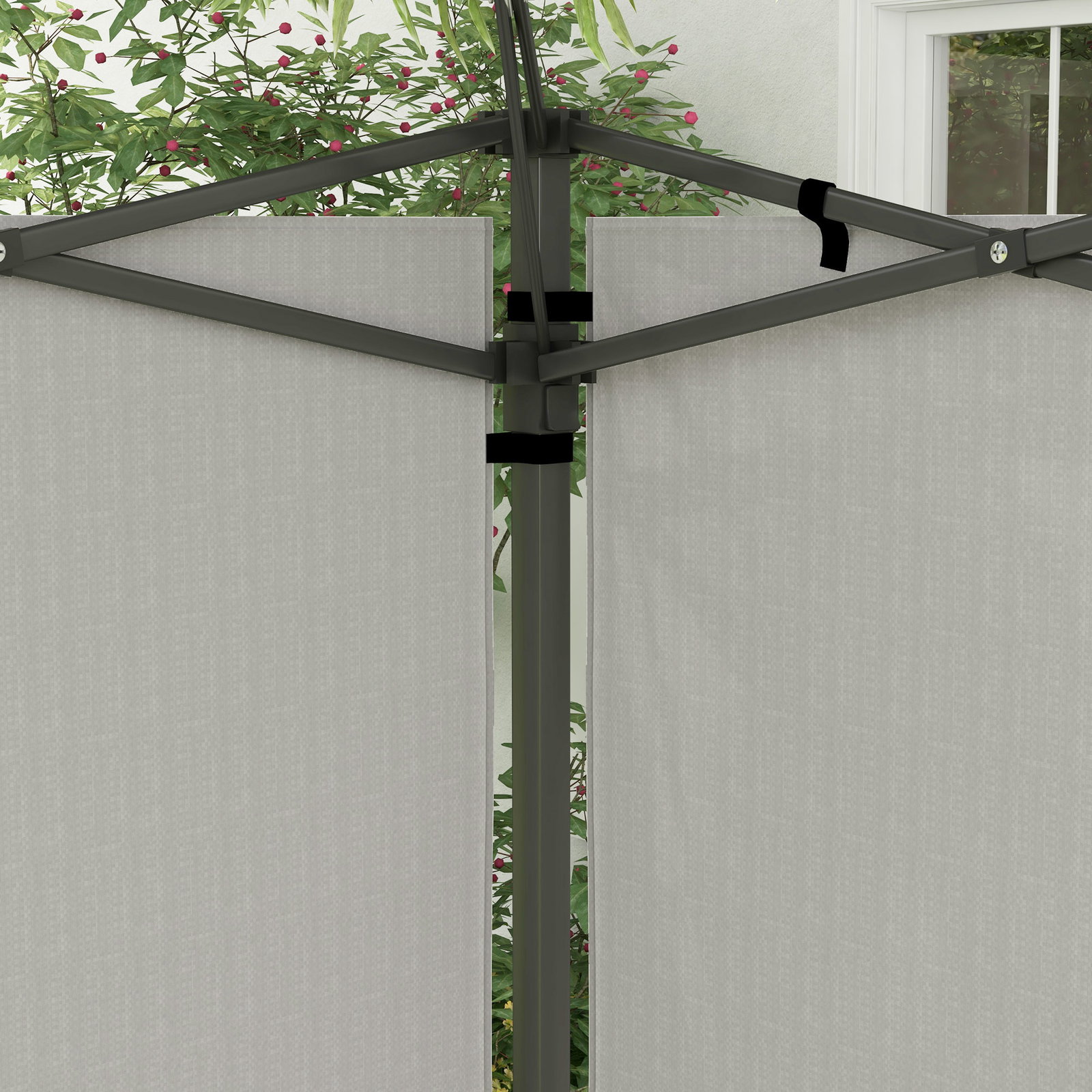 Conjunto de 2 paredes laterais para tendas de 3x3m e 3x6m paredes laterais com janelas transparentes 293x193cm branco