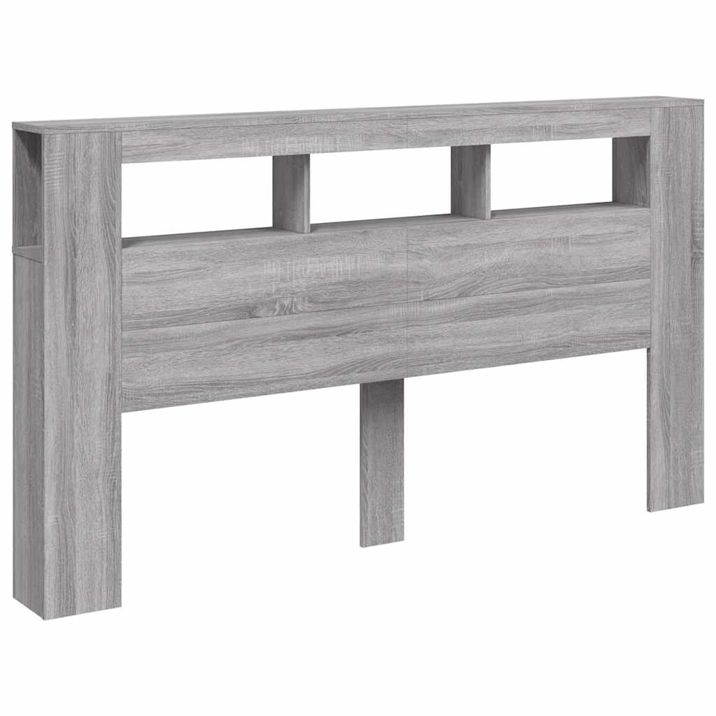 Cabeceira c/ leds 180x18,5x103,5 cm sonoma cinzento