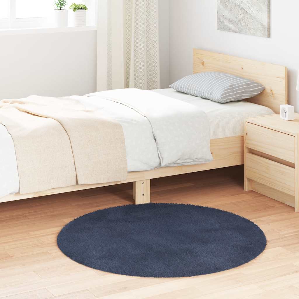 Tapete shaggy de pelo alto navarra 100x100 cm azul-marinho