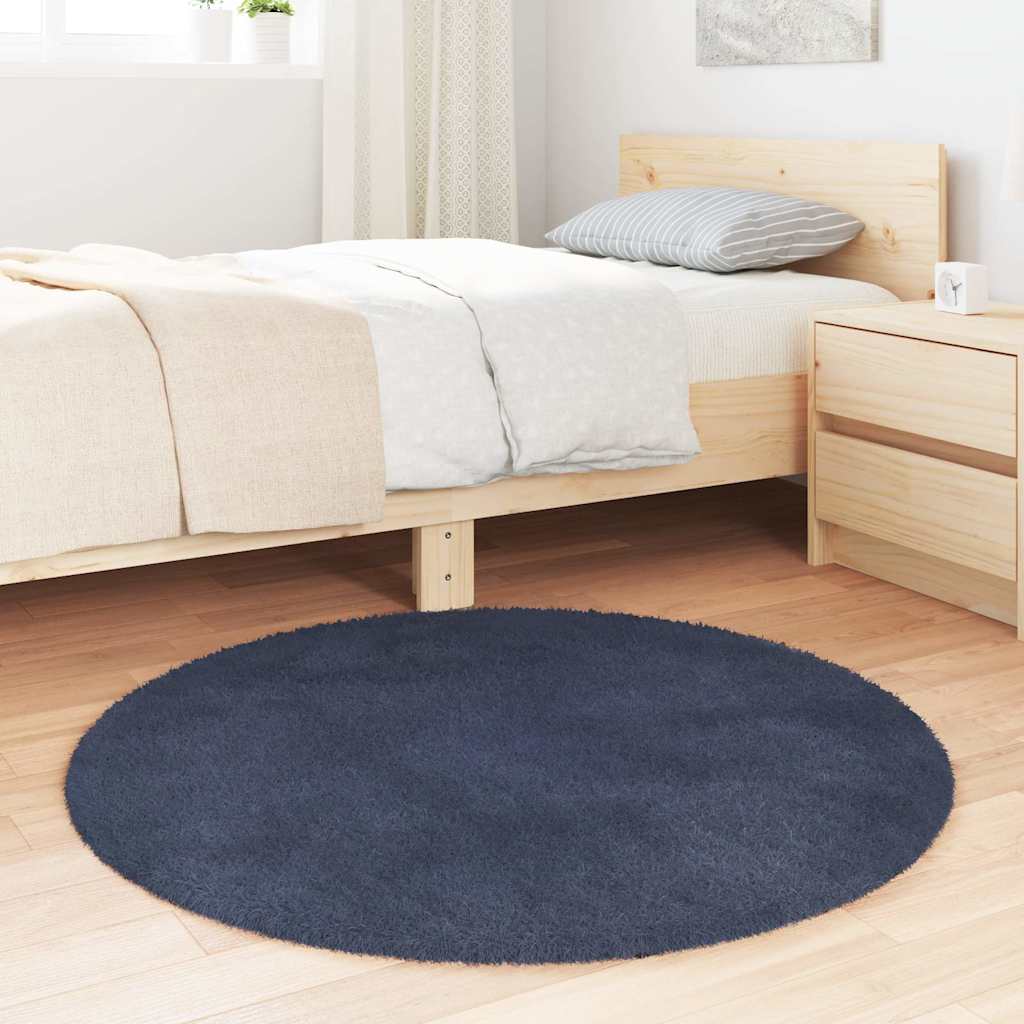Tapete shaggy de pelo alto navarra 100x100 cm azul-marinho