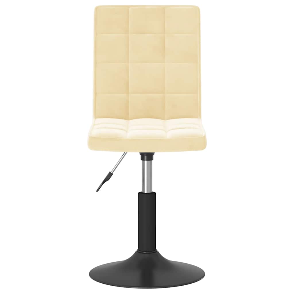 Cadeiras de jantar giratórias 2 pcs veludo cor creme