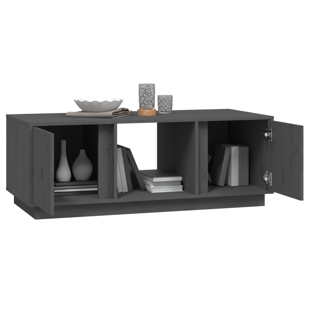 Mesa de centro 110x50x40 cm madeira de pinho maciça cinzento