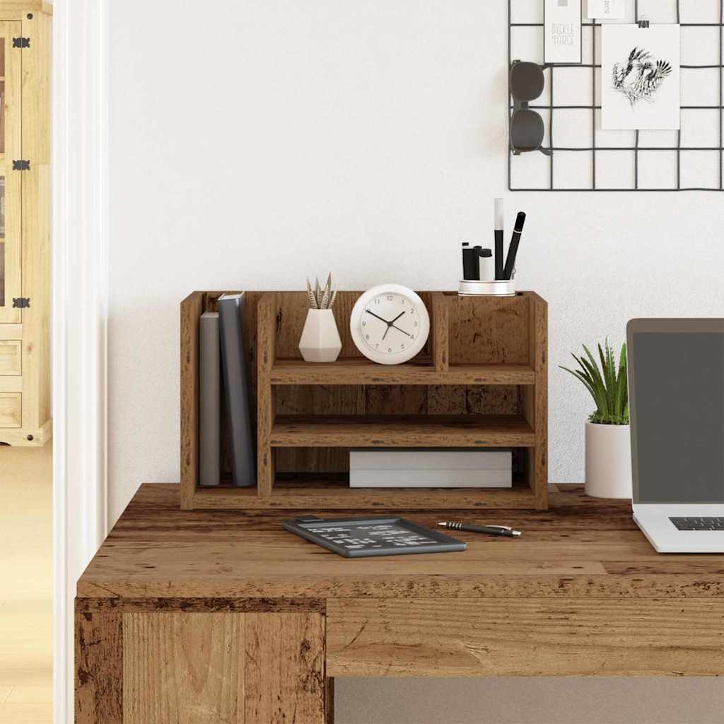 Organizador de mesa madeira antiga 44,5 x 24 x 25 cm