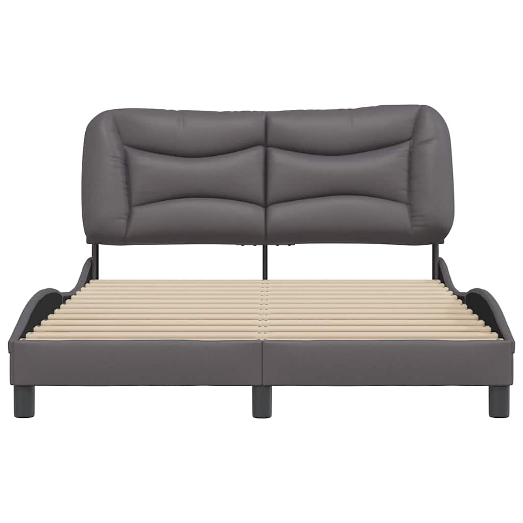 Estrutura de cama sem colchão hvar 120x200cm couro artificial cinzento