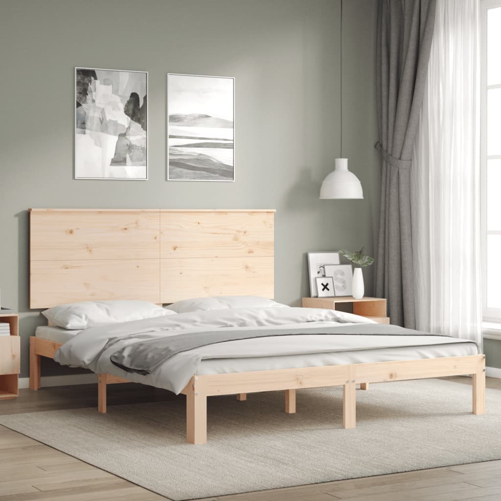 Estrutura de cama king size com cabeceira madeira maciça