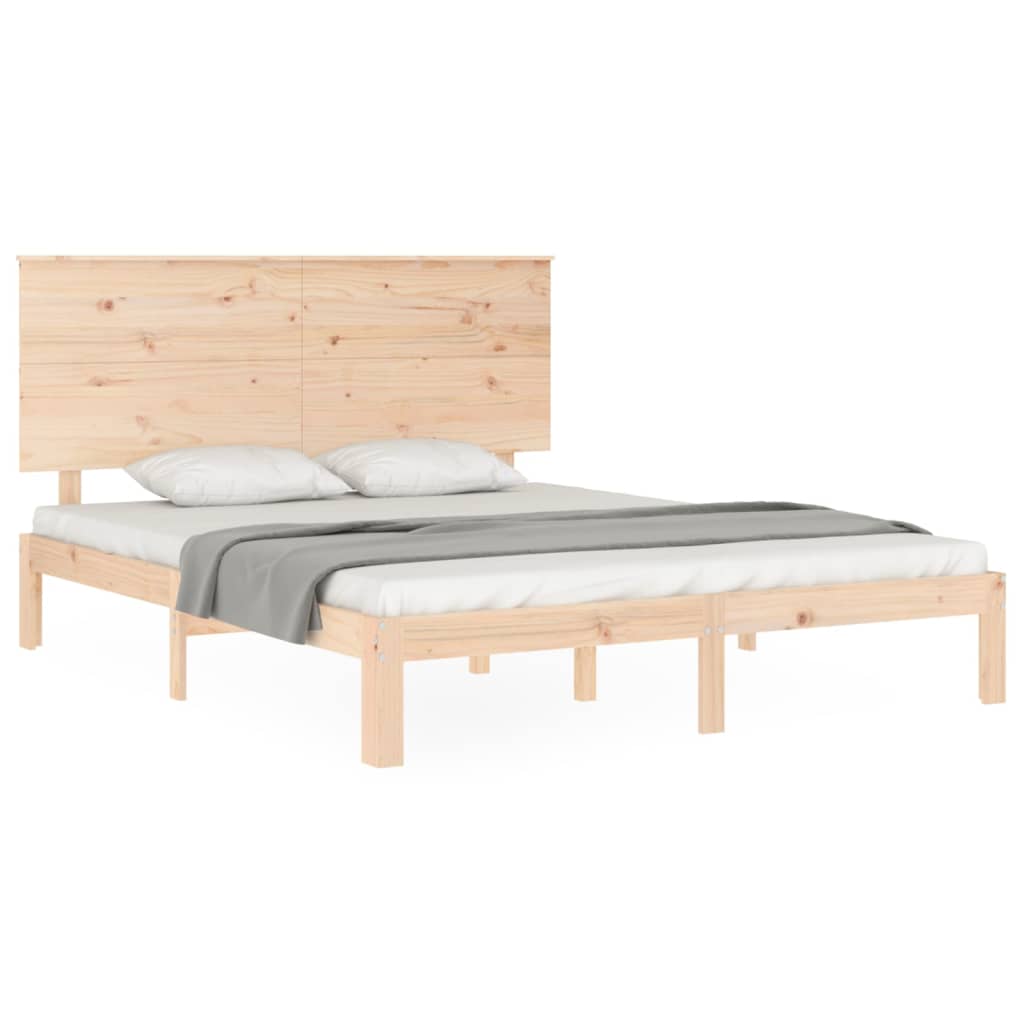 Estrutura de cama king size com cabeceira madeira maciça