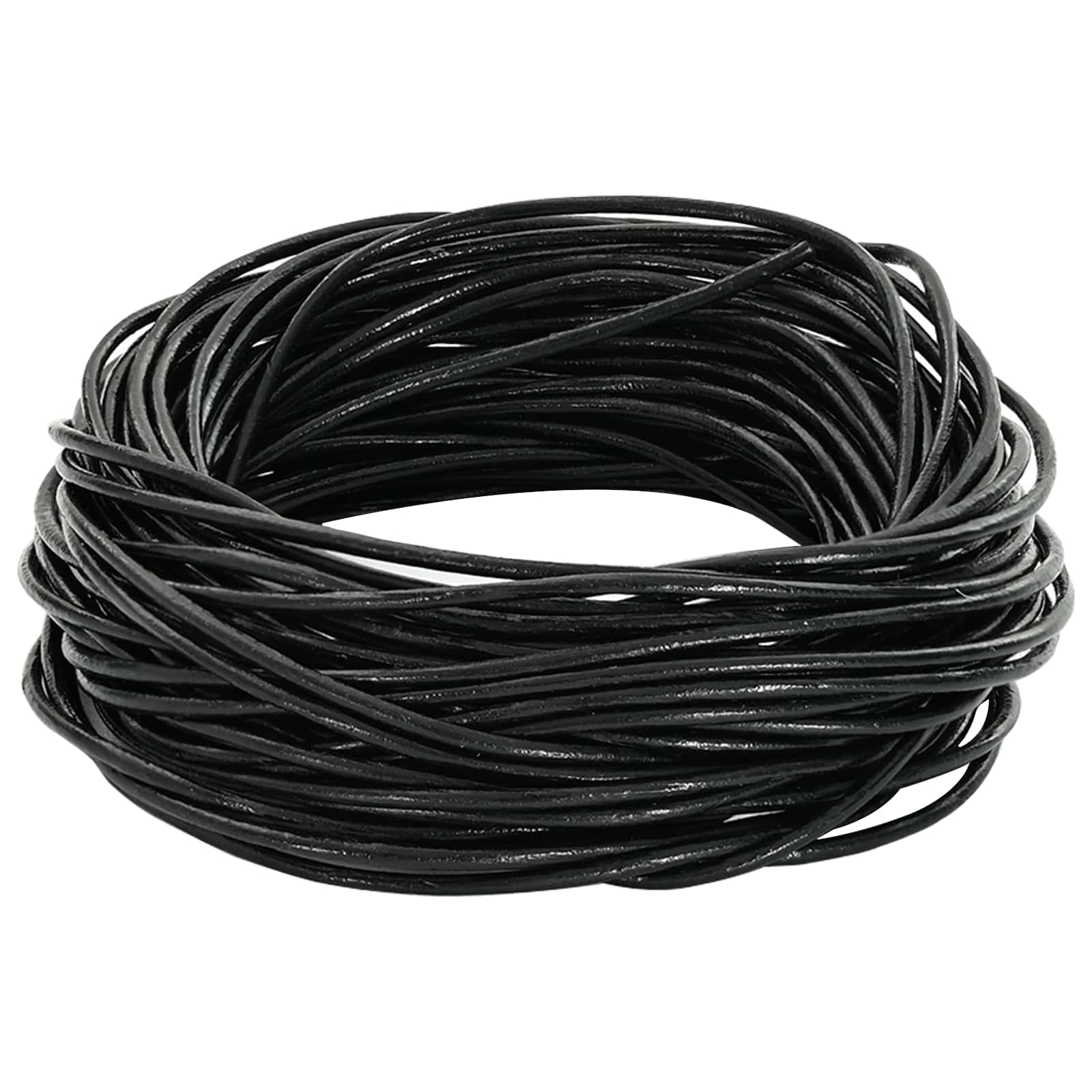 Corda de couro preto ø1,5 mm x 10 m couro
