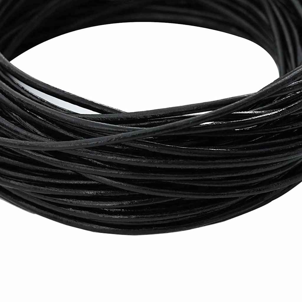 Corda de couro preto ø1,5 mm x 10 m couro