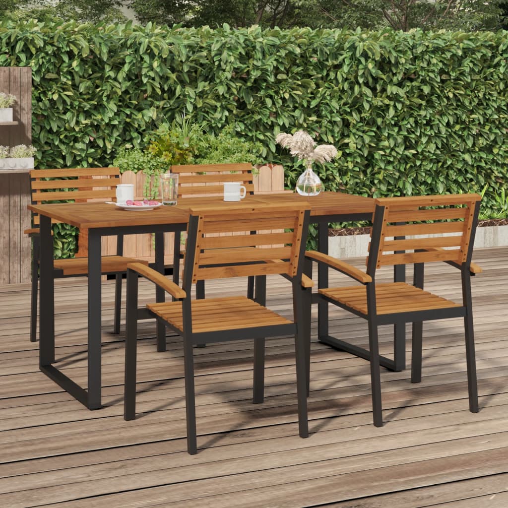 Mesa jardim c/ pernas em forma de u 160x80x75 cm acácia maciça