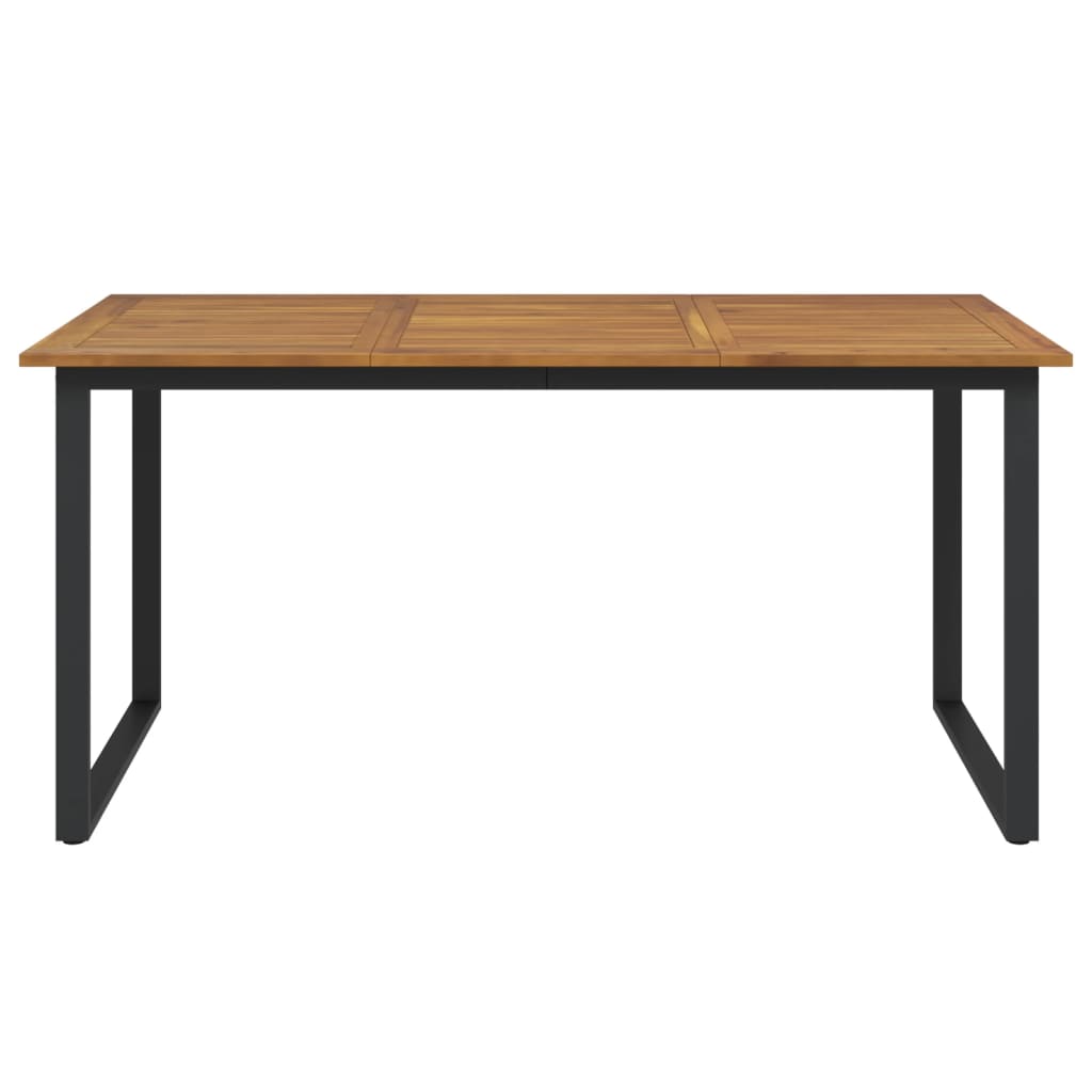 Mesa jardim c/ pernas em forma de u 160x80x75 cm acácia maciça