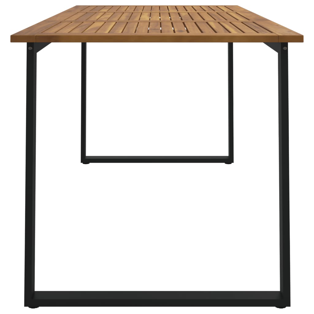 Mesa jardim c/ pernas em forma de u 160x80x75 cm acácia maciça