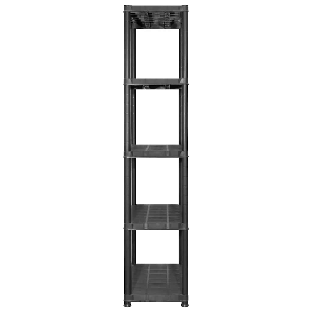 Unidade com 5 prateleiras 213x38x170 cm plástico preto
