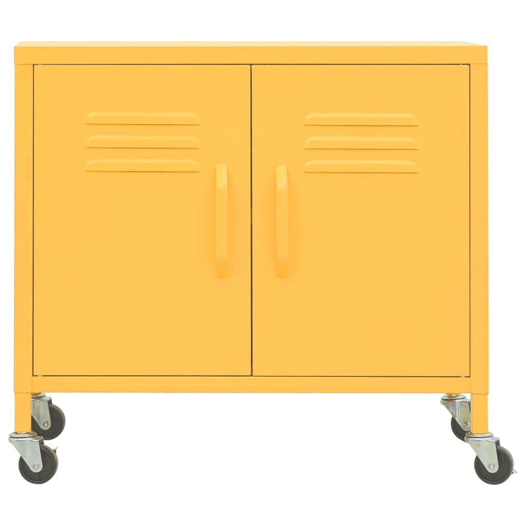 Armário de arrumação aço 60x35x56 cm amarelo mostarda