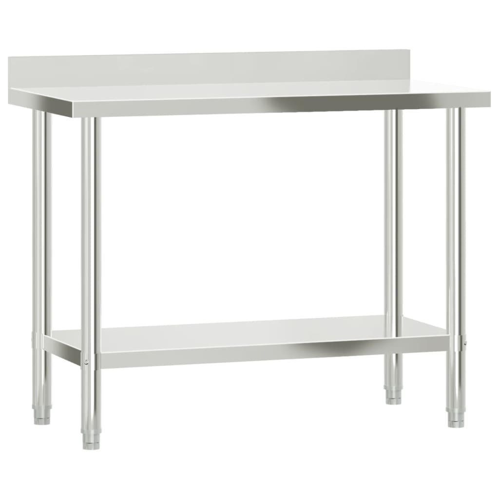 Mesa trabalho cozinha c/ prateleira 110x55x120cm aço inoxidável