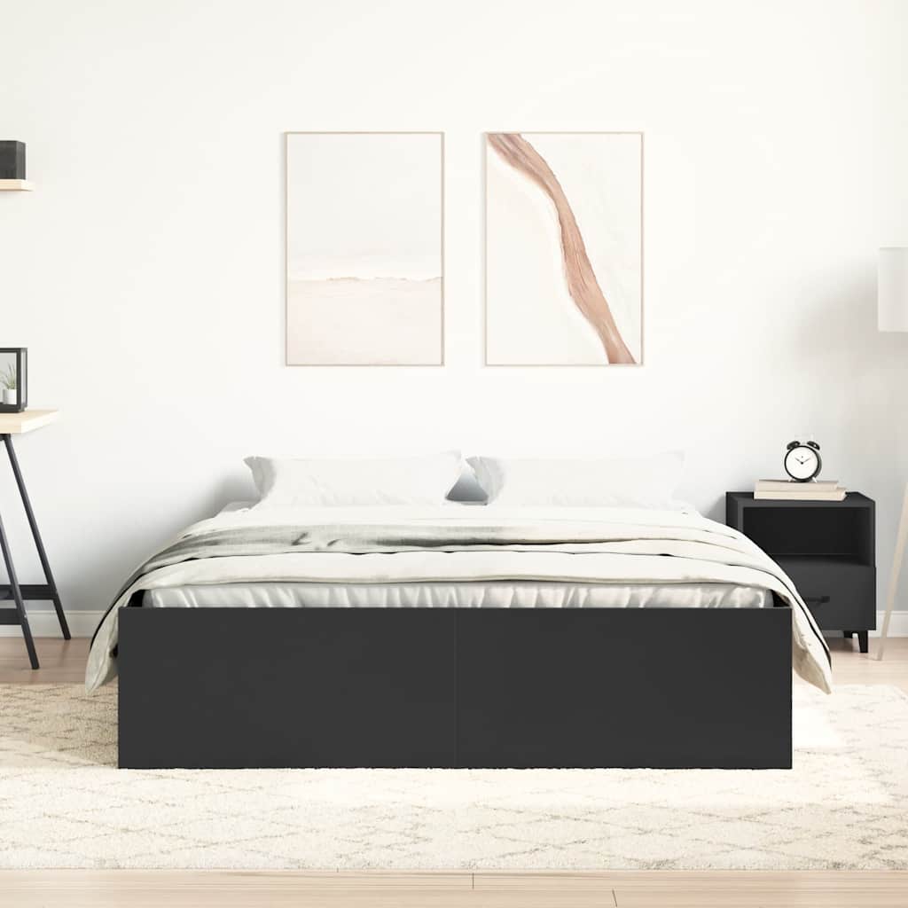 Estrutura cama de casal pequena 120x190 cm preto