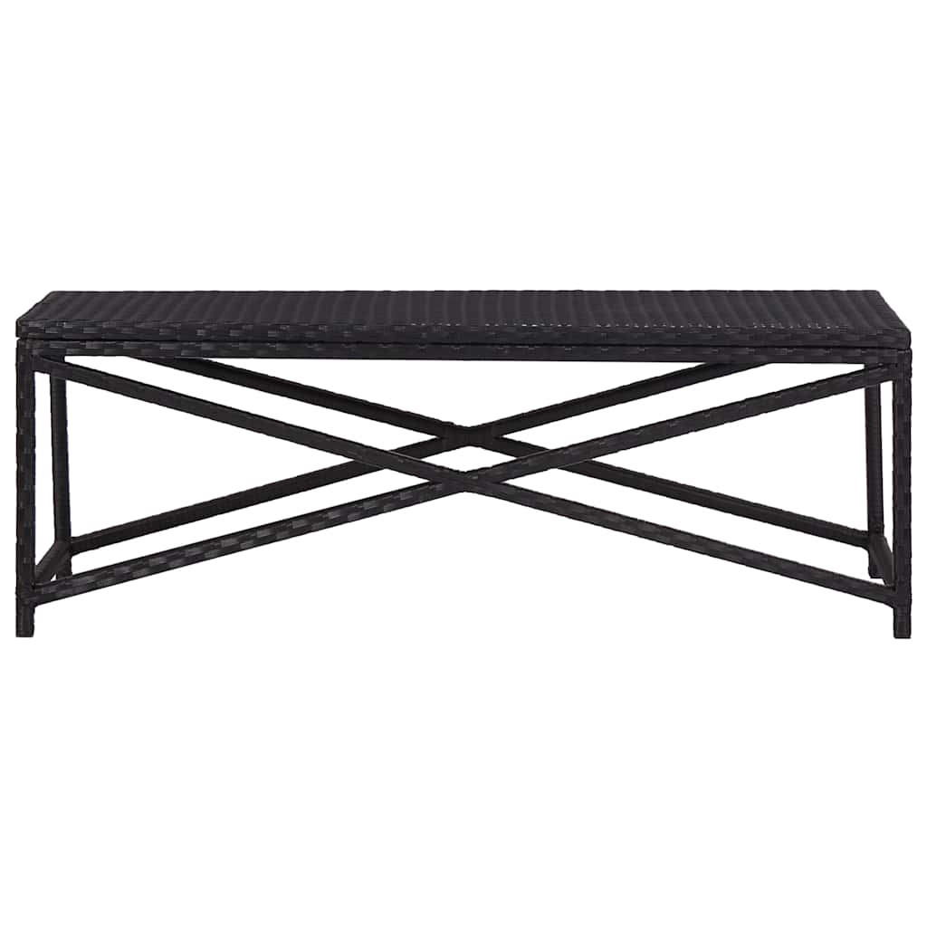 Banco de jardim 120 cm vime PE preto