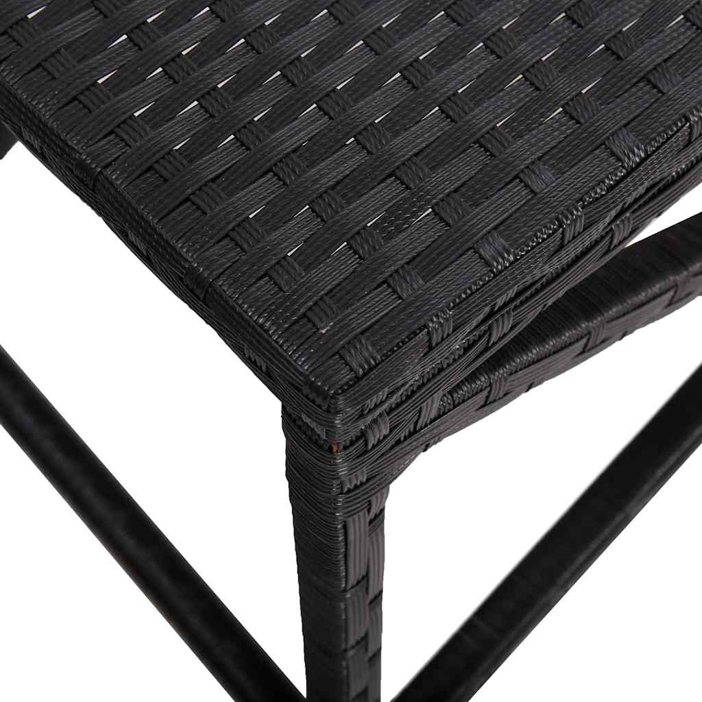 Banco de jardim 120 cm vime PE preto