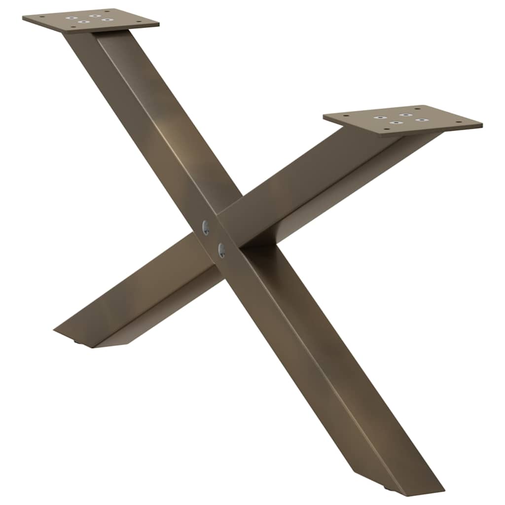 Pés para mesa de centro em formato de x, 2 peças, aço natural, 70x(30-31) cm, aço