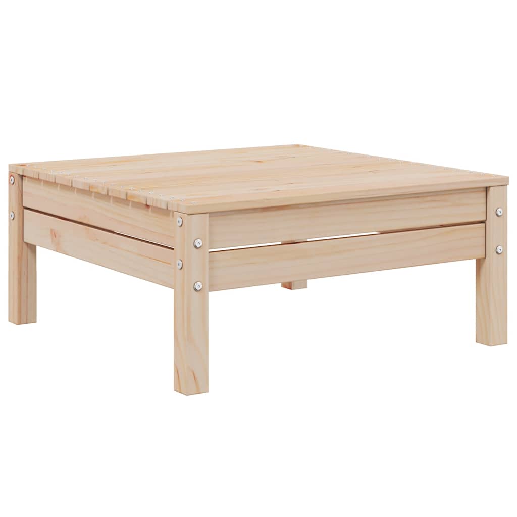 3 Pcs conjunto lounge jardim c/ almofadões creme pinho maciço