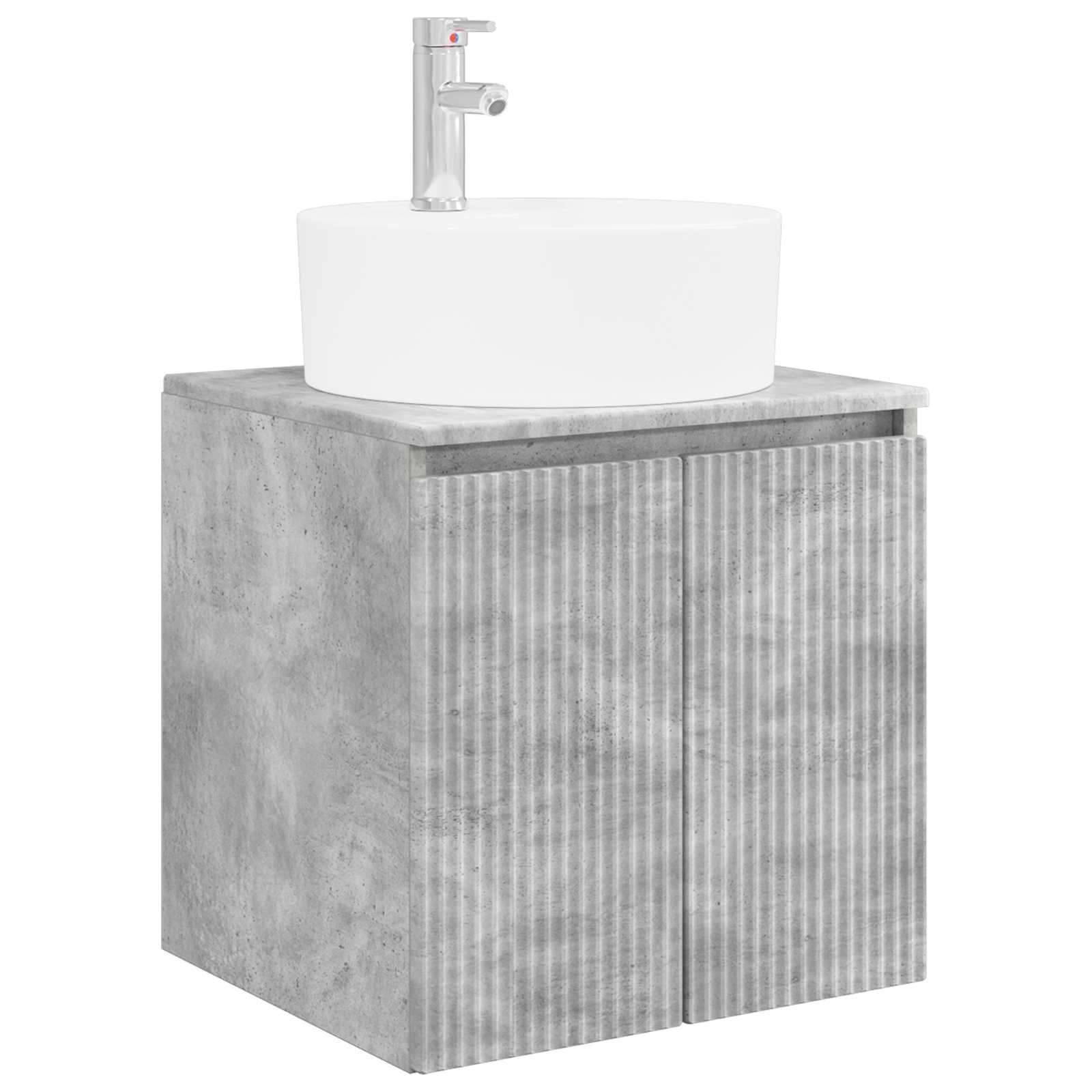 Vaidade com pia suspensa cinzento cimento 49,5 x 44,5 x 65 cm