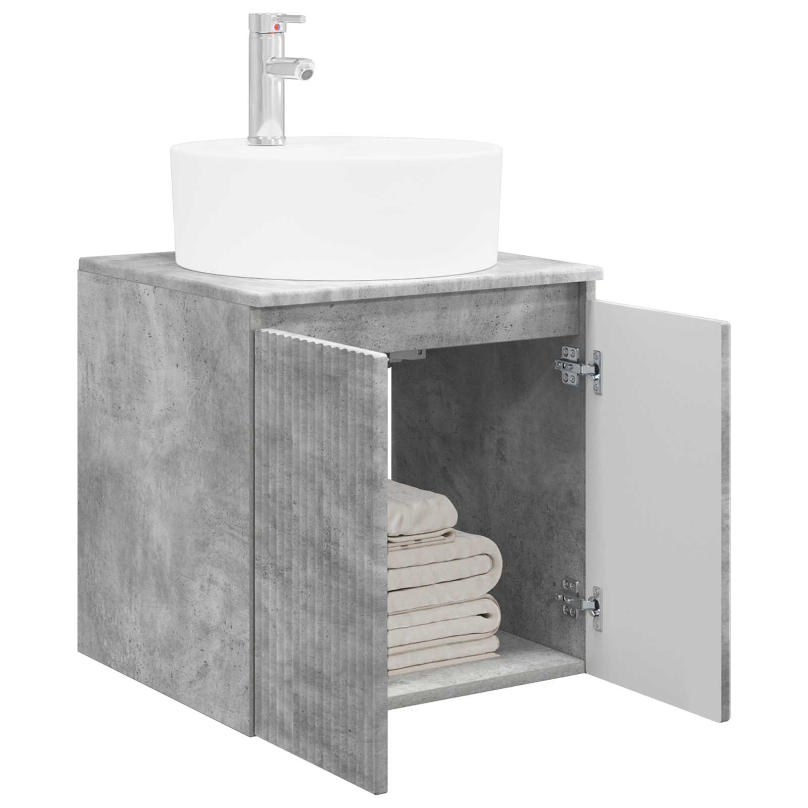 Vaidade com pia suspensa cinzento cimento 49,5 x 44,5 x 65 cm