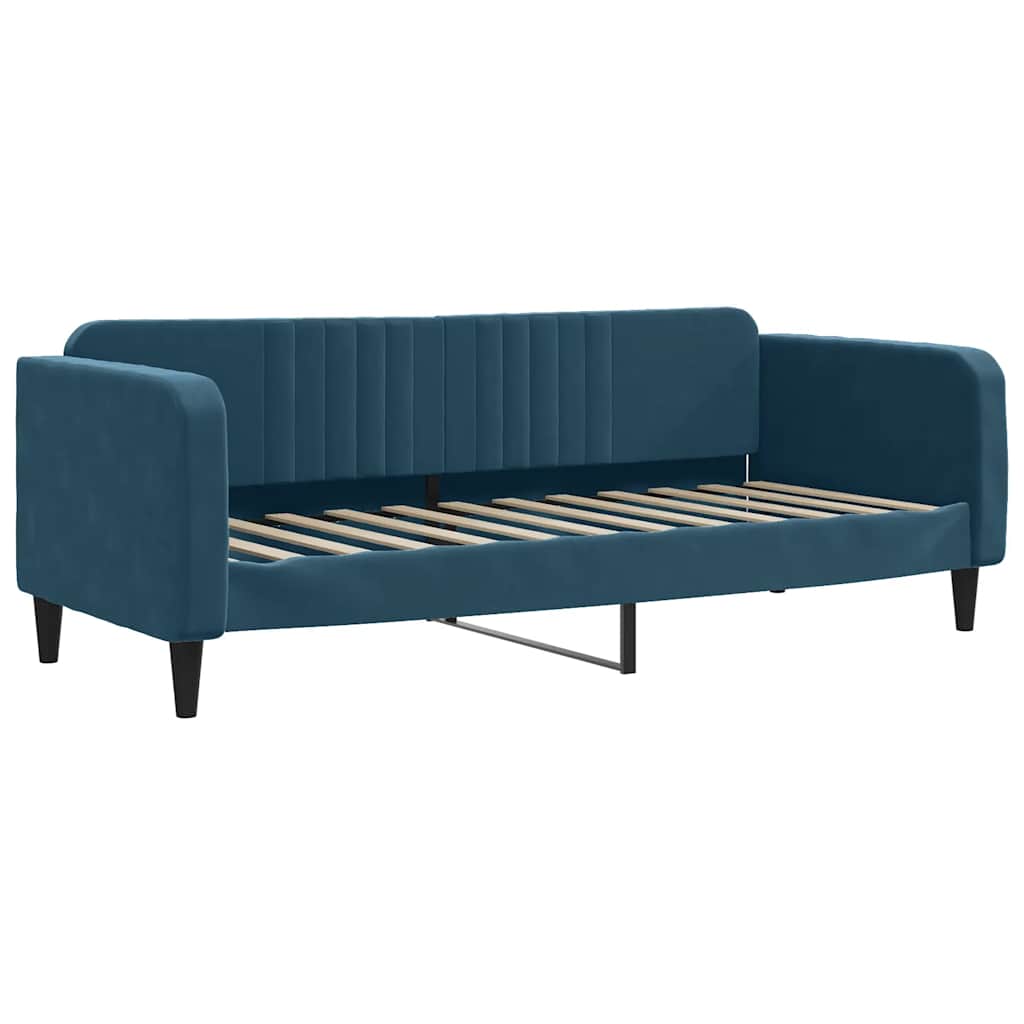 Sofá-cama com colchão 80x200 cm veludo azul