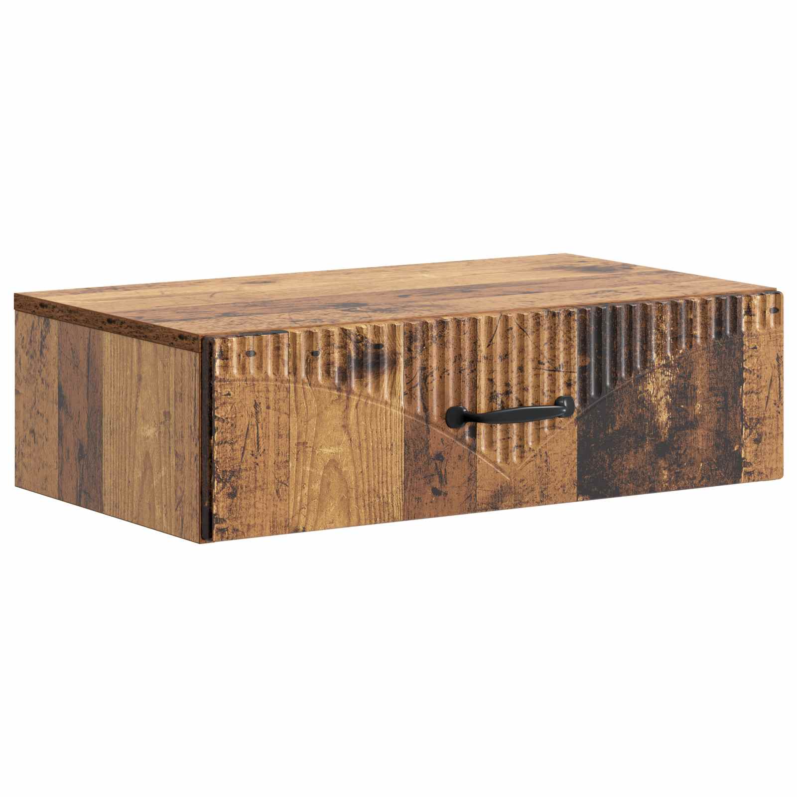 Mesa lateral de parede madeira antiga 59 x 34,5 x 17 cm