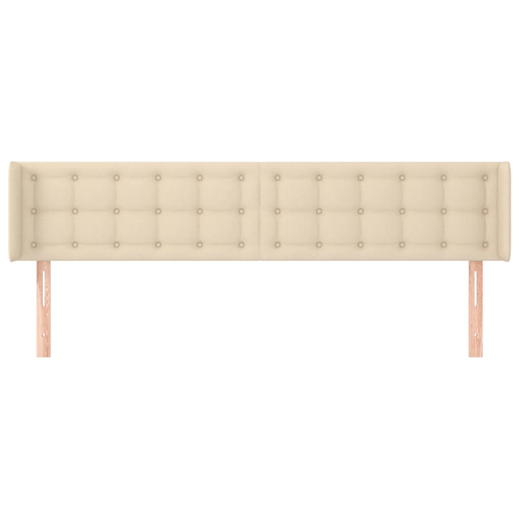 Cabeceira de cama c/ abas tecido 203x16x78/88 cm creme