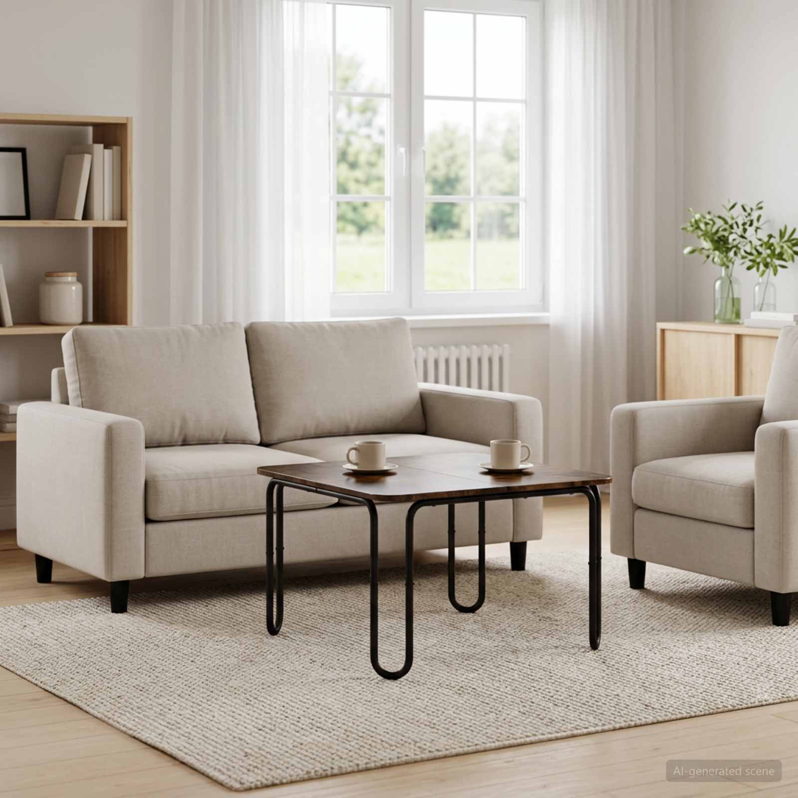 Mesa de centro carvalho fumado 59 x 59 x 45 cm