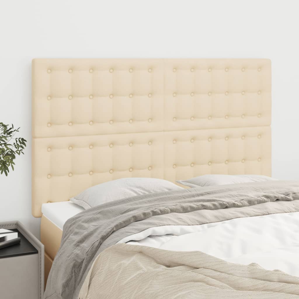 Cabeceira creme 144x5x118/128 cm tecido