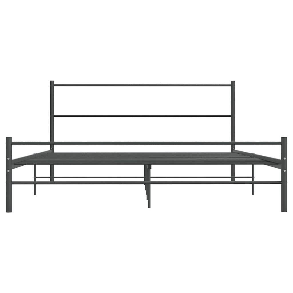 Estrutura de cama sem colchão 140x200 cm metal cinzento
