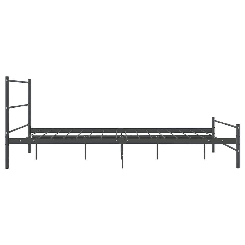 Estrutura de cama sem colchão 140x200 cm metal cinzento