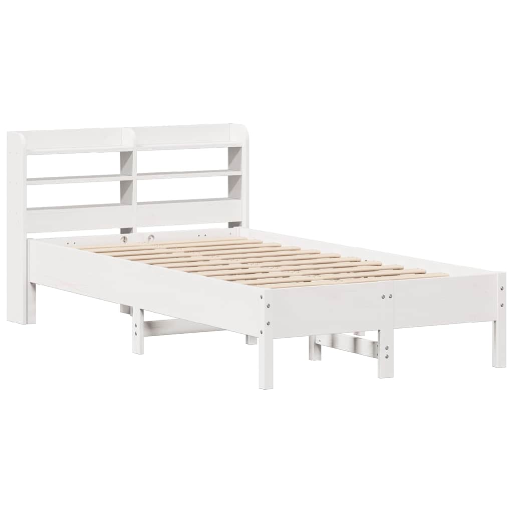 Cama sem colchão 75x190 cm madeira de pinho maciça branco