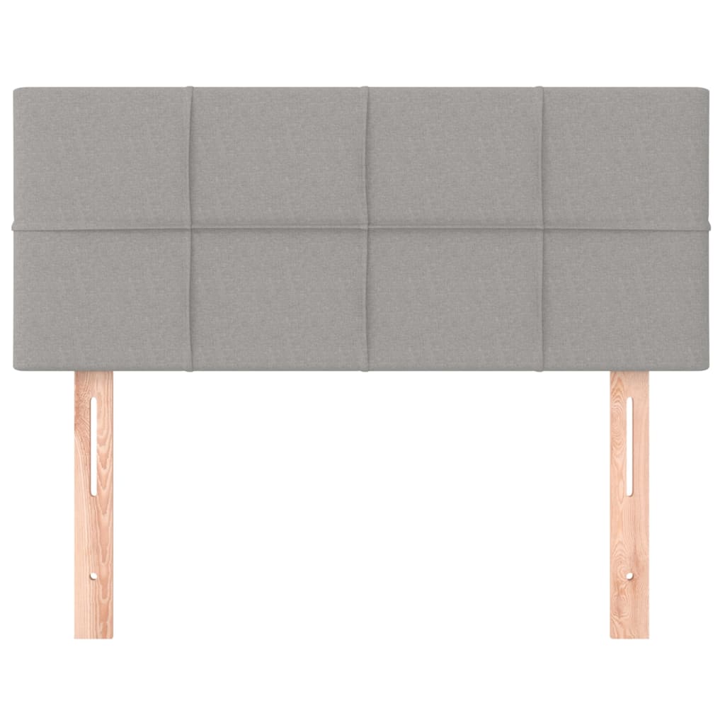 Cabeceira de cama tecido 100x5x78/88 cm cinzento-claro