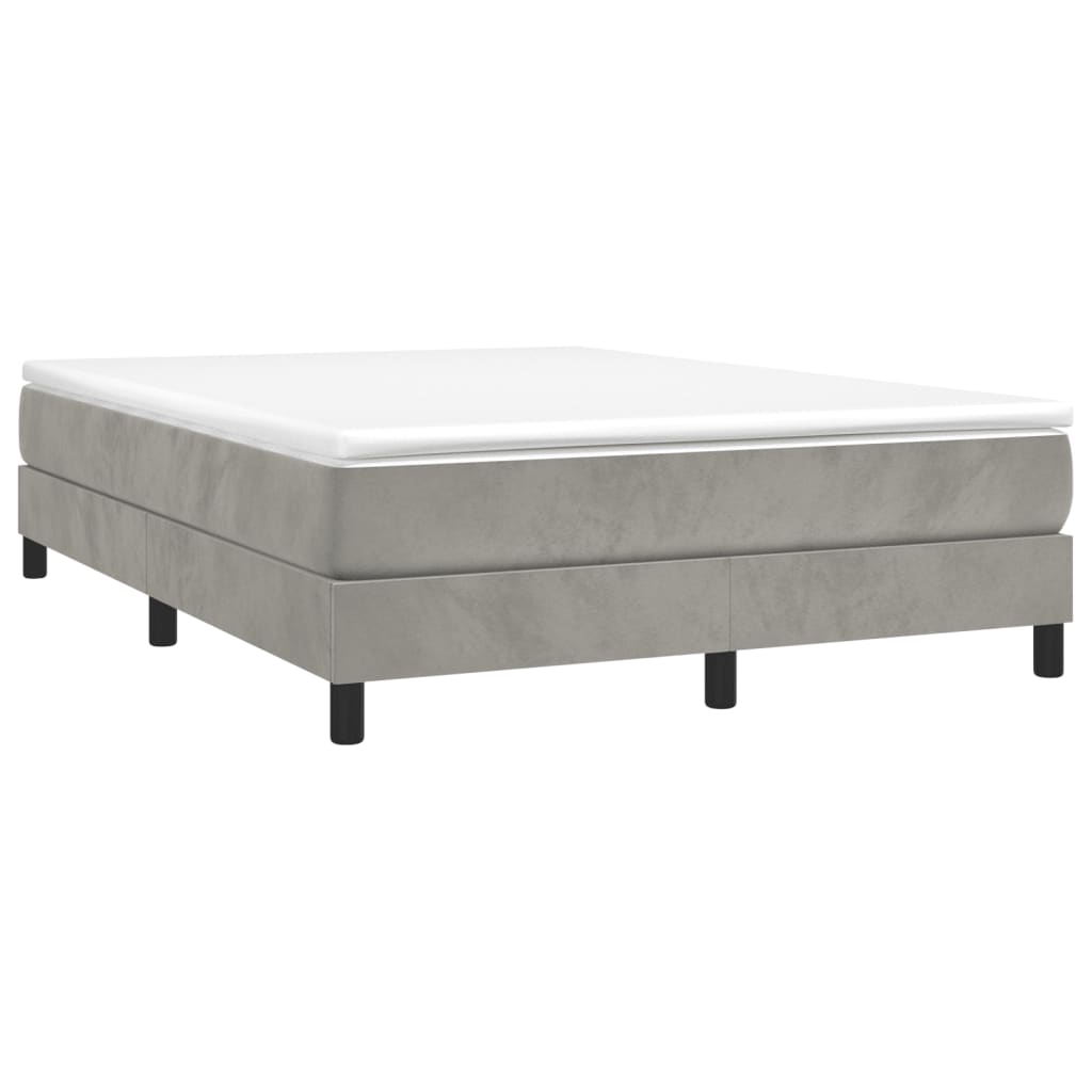 Estrutura de cama com molas 140x200 cm veludo cinzento-claro