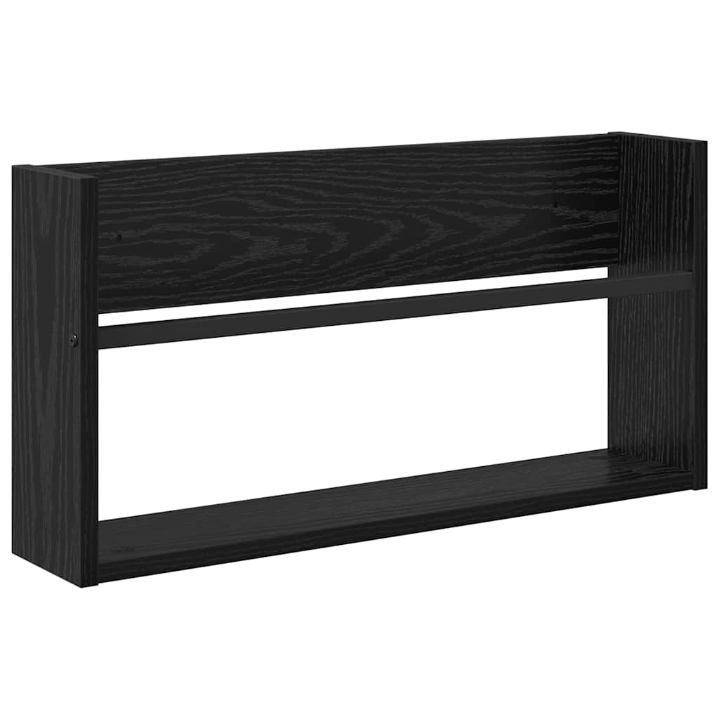 Estante de revistas carvalho preto 60 x 12 x 30 cm