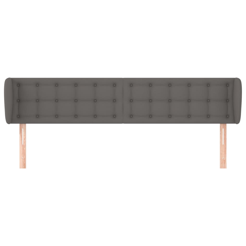 Cabeceira de cama c/ abas couro artificial 203x23x78/88cm cinza