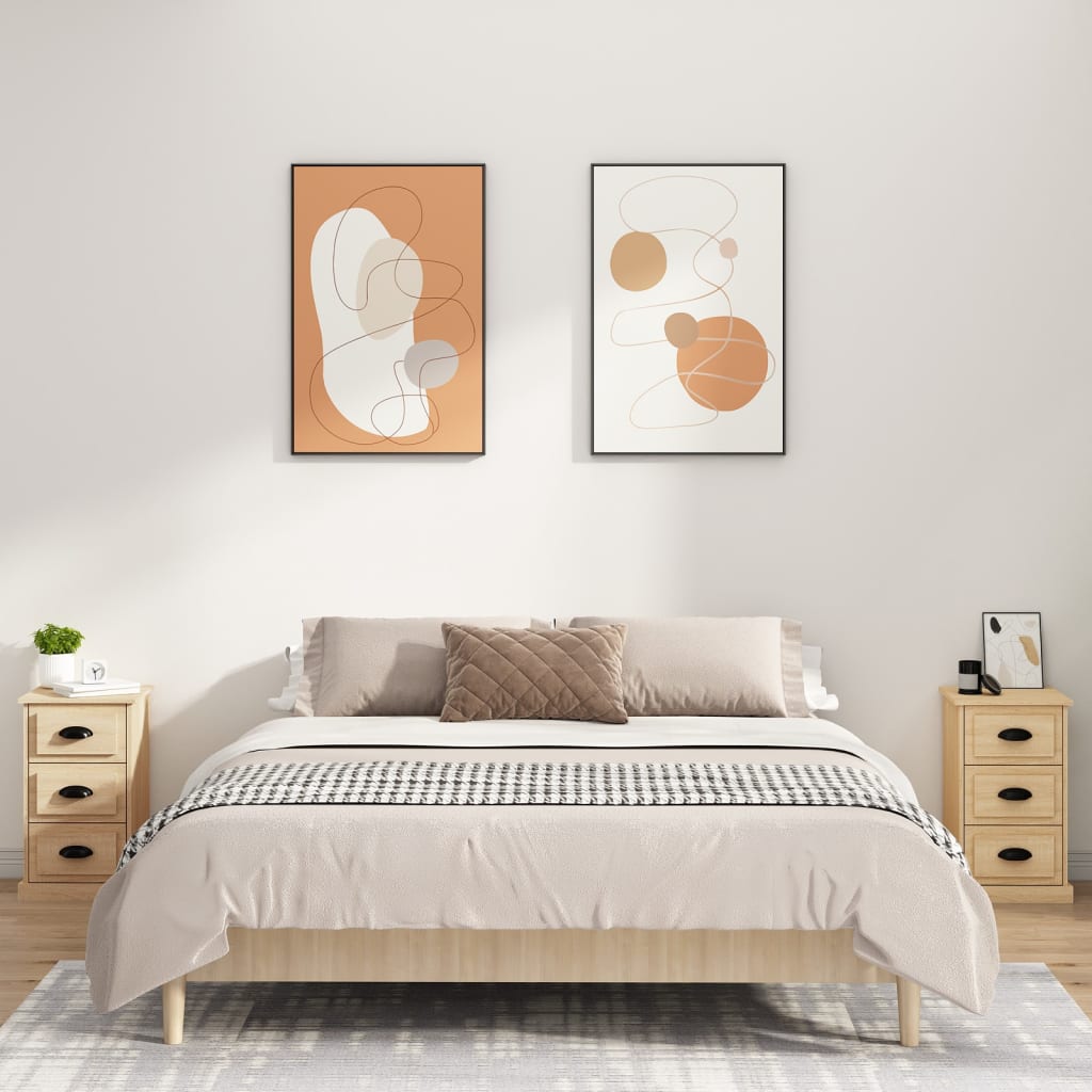 Mesa de cabeceira 39x39x67 cm derivados madeira carvalho sonoma